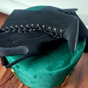 Thigh high suede boots